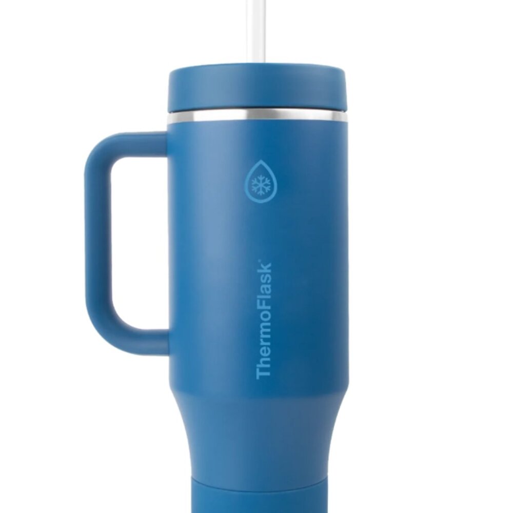 40 oz ThermoFlask Tumbler 2 Pack Blue/White - Picture 2 of 6